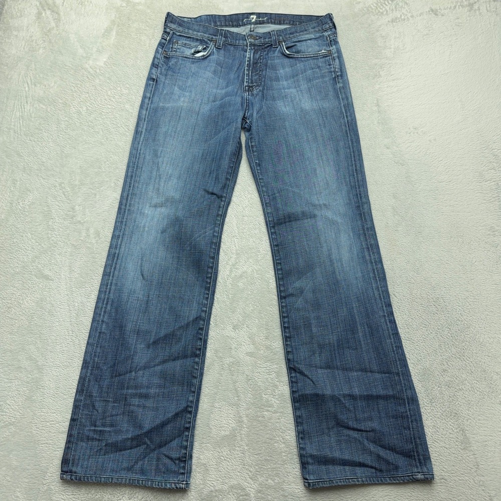 7 For All Mankind Jeans Mens 30 Blue Austyn Relaxed Straight Leg Denim